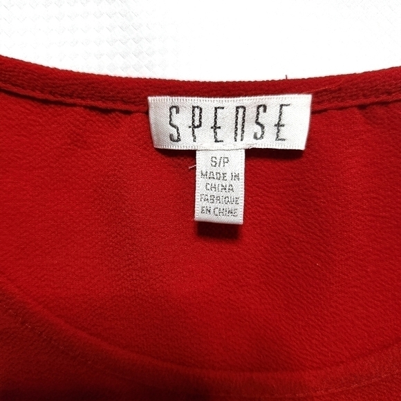 SPENSE Grommet 3/4 Bell Sleeve Red Top - Picture 4 of 7